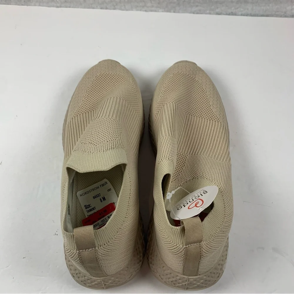 Blondo Womens Shara Slip On Knit Stretch Sneakers Tan Textured Size 8 NWOB 7233‎